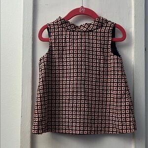 Janie and Jack Pink and Black Sleeveless Blouse